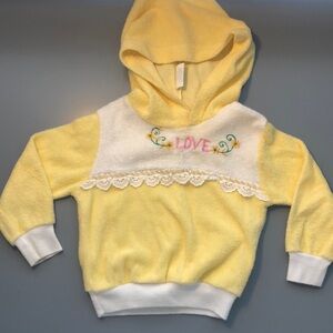 Vintage Yellow and White Kids Hoodie /pant set